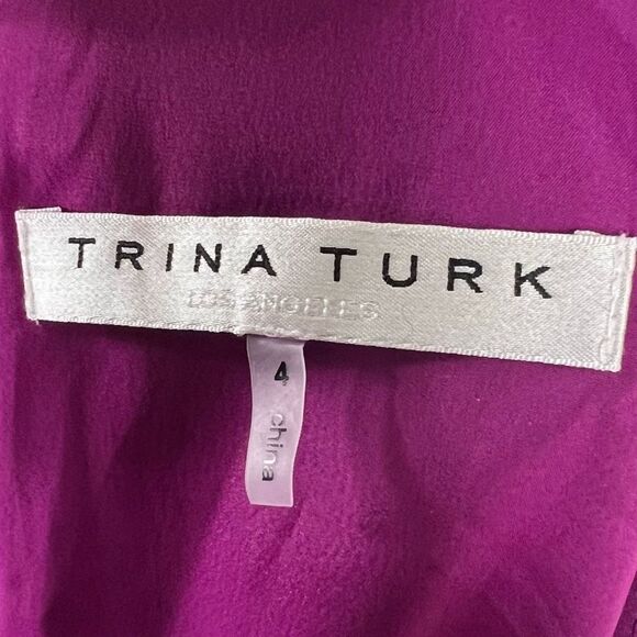 Trina Turk Magenta High Neck Peekaboo Cocktail Dress - Picture 6 of 13